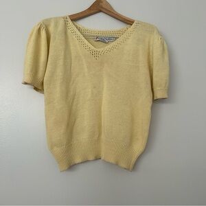 Vintage ramie/cotton pullover short sleeved sweater M